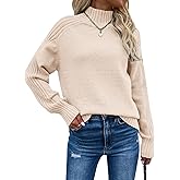 Les umes Womens Turtleneck Sweaters Long Sleeve Loose Pullover Sweater Casual Knit Tops