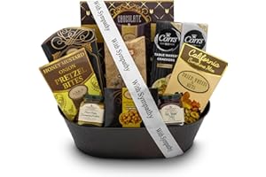 Sympathy Gift Basket | Sympathy Gifts for Loss of Loved One | Gourmet Food Gift Basket | Elegantly-Arranged Bereavement Gift Baskets | Condolences Gift Basket For Loss | Nikki's Gift Baskets