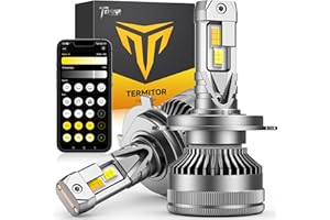 Termitor Smart H4 Light Bulb, 0-75000LM 1500% Super Brighter, App-Controlled Dimming & Color Temperature, 3000K Yellow to 6500K Cool White for Bluetooth 9003/HB2 Fog Light, Plug and Play, Pack of 2