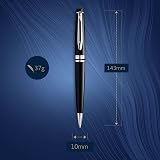 Waterman Expert Ballpoint Pen Gloss Black Chrome Trim Medium Tip Blue Ink Gift view 3