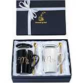 Jumway Mr and Mrs Coffee Mugs Set - Unique Wedding Gifts For Bride and Groom - His and Hers Anniversary Present Husband and Wife -Engagement Gifts For Him Her For Parents for Valentine's day