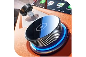 Cleviton Wireless Carplay Adapter, 60% Smaller, 3X Auto-Connect, No Latency, Plug&Play, Bluetooth&WiFi, for Apple Carplay Wireless Adapter, Mini Dongle for iPhone 5~16 & 927+ Cars, USB A/C, Black