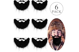Blulu Fake Beards Black Funny Self Adhesive Novelty Fake Beard Mexican Costume Pirate Detective Mustache for Masquerade Party