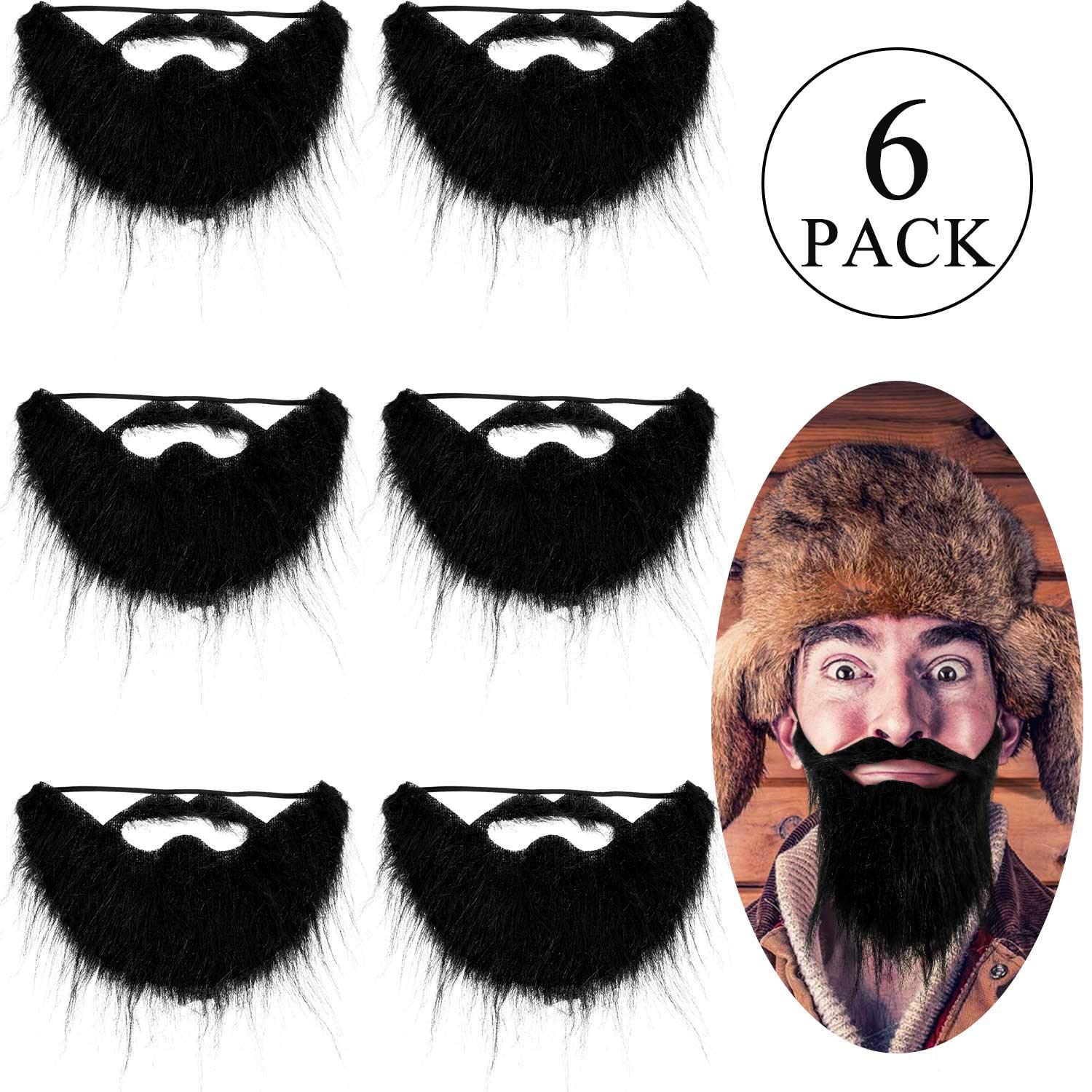 Buy 6 Pieces Funny Costume Beard Black Fake Beard Costume Funny