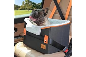 Persure Dog Car Seat, Dog Car Seats for Small Dogs with Adjustable Strap, Dog Booster Car Seat with Clip-On Leash for Front & Rear Seat, Pet Car Seat, Cat Car Seat for Small Pets Up to 25LBS, Orange