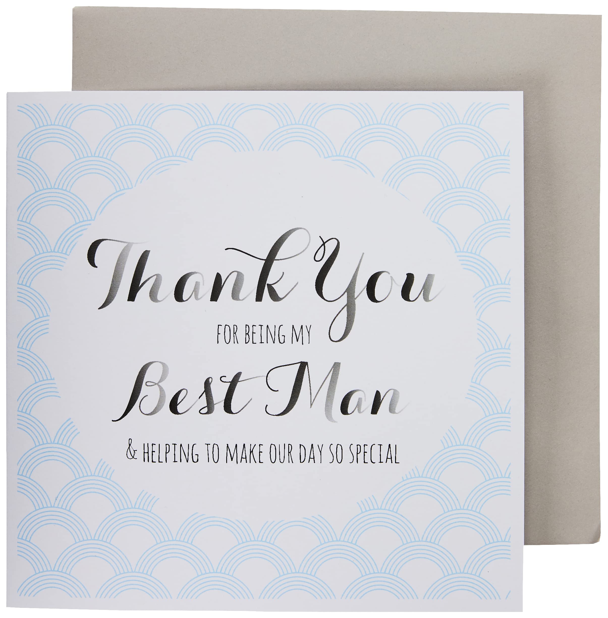 Claire Giles Greeting Cards, Wedding Card, Thank You for Being My Best Man, Blue Circles Design Wedding Greeting Card