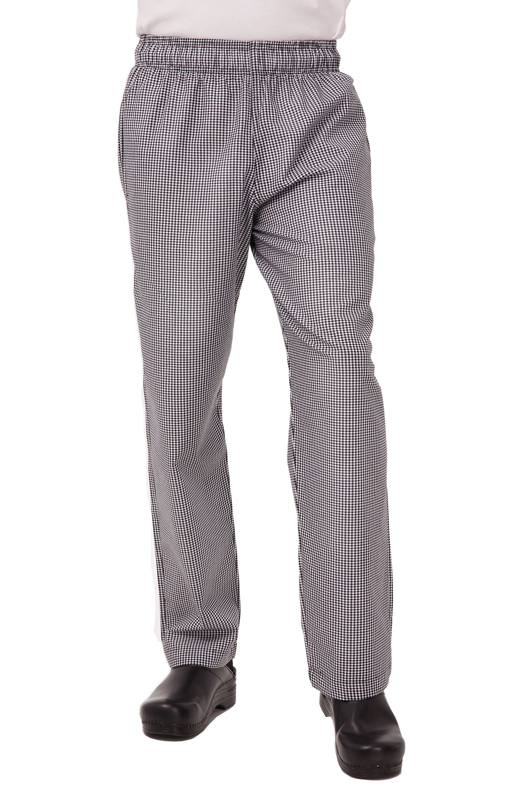 Chef Works Essential Unisex Baggy Pants - Large / L / Lrg - Small Black Check Design, Waist Size: 38-40 inch, Polycotton, Men's & Women's Chef Pants, 3 Pockets, A026-L