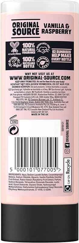 Duschgel Vanille & Himbeere, 250 ml, 6 Stück
