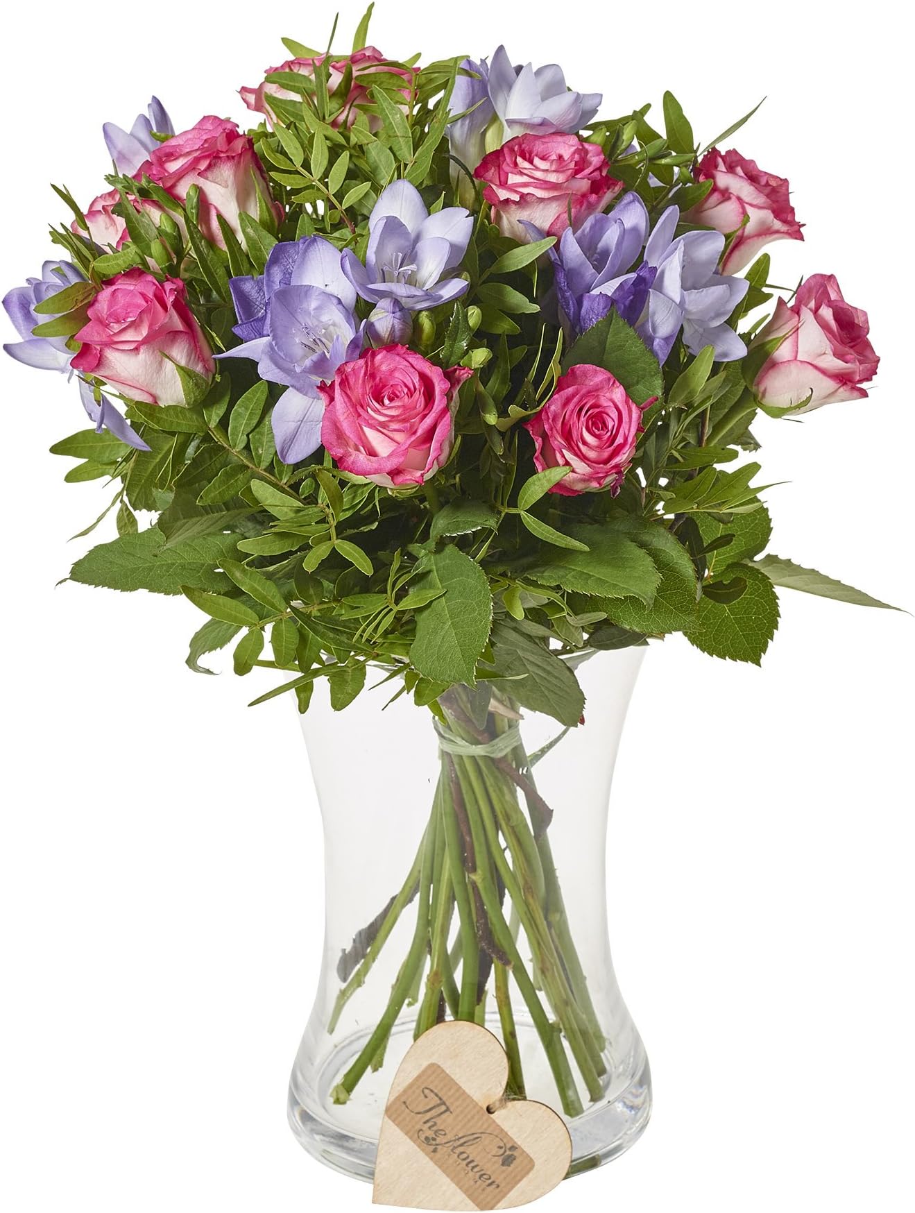 The Flower Rooms - Classic Rose and Freesia Mixed Bunch Flower Gift Birthday Flowers Congratulations Thank You Bouquets
