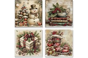 HEIBAGO Kit de peinture par numéros de Noël pour adultes avec cadre, lot de 4 peintures à numéros pour adultes pour adultes p