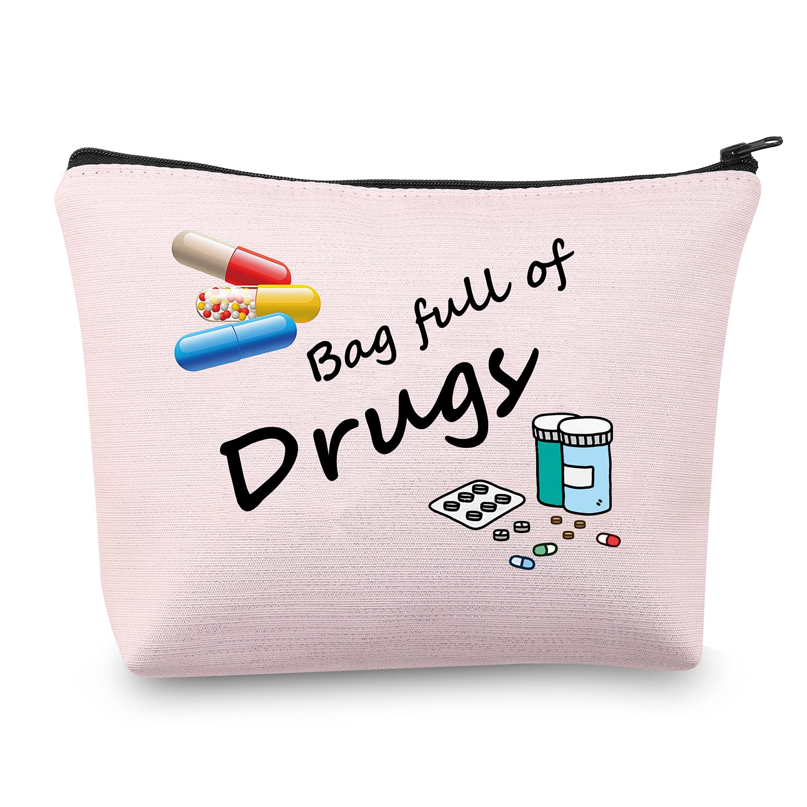 Funny Makeup Bag - Zipper Pouch Travel Cosmetic Organizer Case (Pink) โ image 1