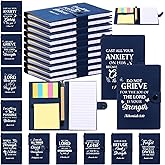 Thenshop 20 Sets Christian Gifts Bulk for Employees Valentine Church Bible Verse Notebook with Sticky Notes Pen Faith Inspirational Notepad for Staff Volunteer Women Teacher Easter Mother Day(Blue)