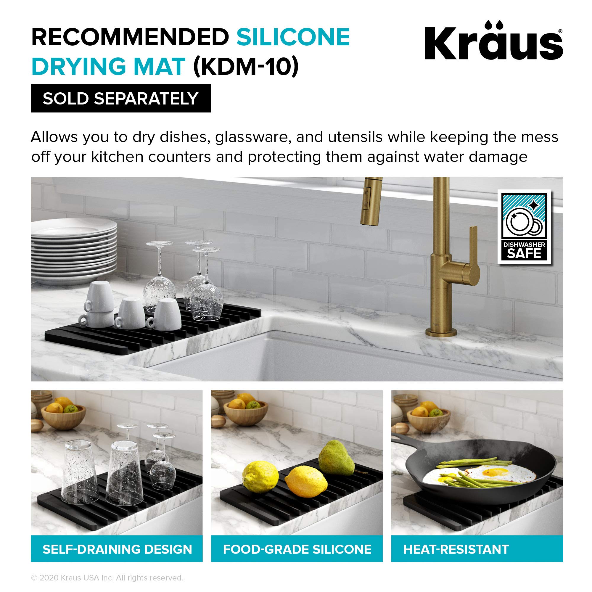 Kraus Kitchen Sinks Undermount - 33 Inch Stainless Steel Kitchen Sink, 60/40 Double Bowl, 16 Gauge, Model KHU103-33