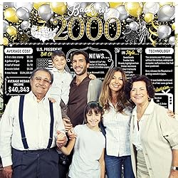25th Birthday Black Gold Party Decoration Back in