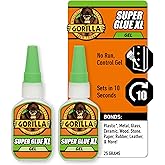 Gorilla Glue Super Glue Gel XL, Fast-Setting, Thicker Controlled No Run Formula, Anti-Clog Cap, Versatile Cyanoacrylate Glue, 25g, Clear (Pack of 2)