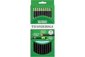 Ticonderoga Wood-Cased Pencils, Unsharpened, #2 HB Soft, Black, 12 Count