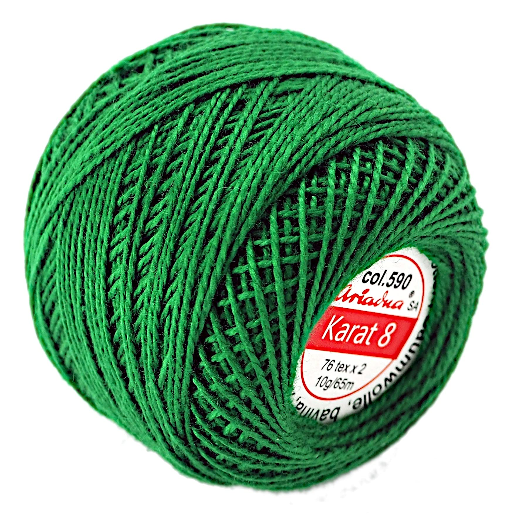 Cotton Crochet Embroidery Yarn 71yd/65m Quality Ball 0.35oz/10g Thread Floss Size 8 (Cucumber 0590) — image 1