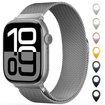 Original Stainless Steel Mesh Loop Compatible with Apple Watch 38mm 40mm 41mm 42mm 44mm 45mm 46mm 49mm Women Men, Magnetic Clasp Replacement for iWatch Bands Series 11 10 9 8 7 6 5 4 Ultra SE 3 2 1
