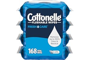 Cottonelle Fresh Care Flushable Wet Wipes, Adult Wet Wipes, 4 Flip-Top Packs, 42 Wipes per Pack (168 Total Flushable Wipes)