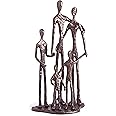 Danya B. Home Shelf Décor (ZD11021) - Sand Casted Metal Art Bronze Sculpture Family of Five - Lined with Velveteen