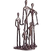 Danya B. Home Shelf Décor (ZD11021) - Sand Casted Metal Art Bronze Sculpture Family of Five - Lined with Velveteen