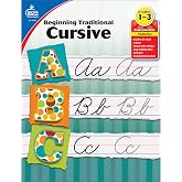 Carson Dellosa Grades 1-3 Beginning Traditional Cursive Handwriting Workbook, Writing Book With Dry Erase Number and Letter Tracing Activities, Classroom or Homeschool Curriculum