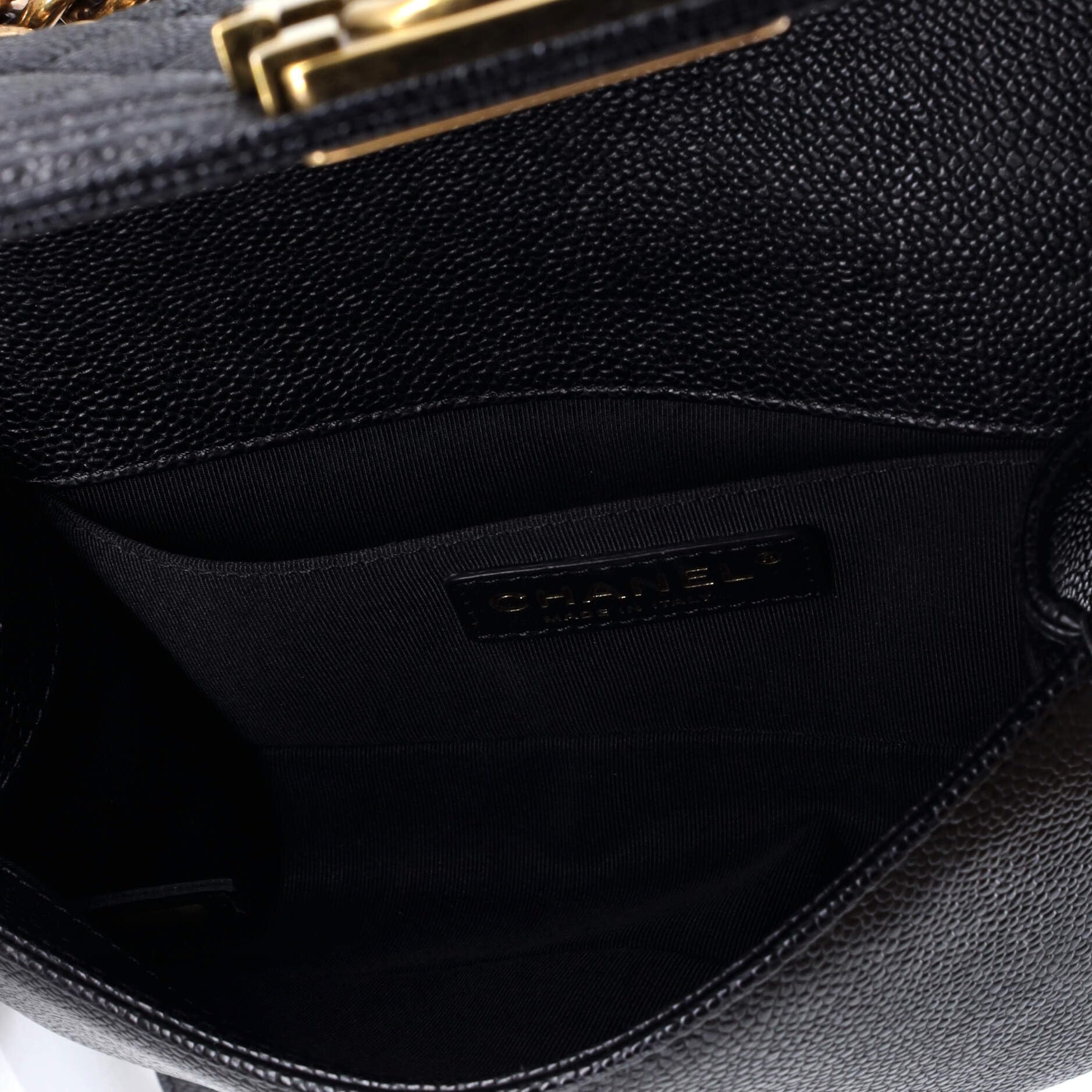 CHANEL Pre-Loved Boy Flap Bag Quilted Caviar Small, Black