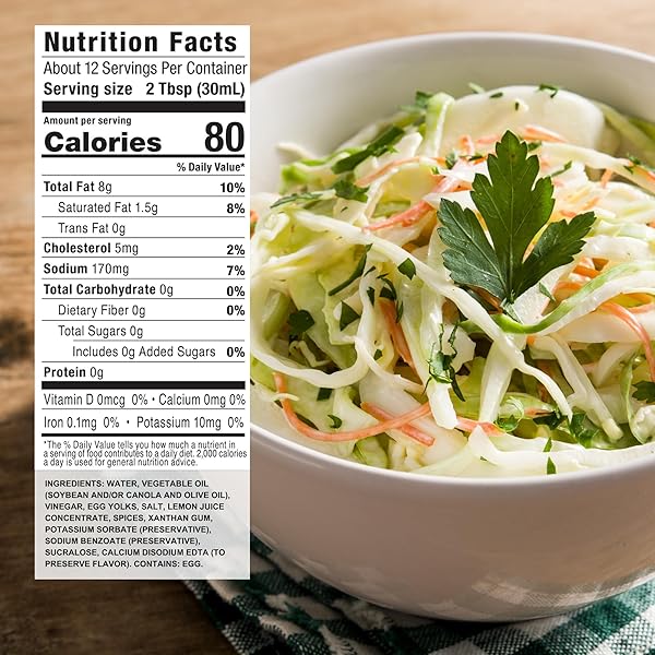 G HUGHES SUGAR FREE COLESLAW DRESSING – SUGAR FREE COLE SLAW DRESSINGS, GLUTEN FREE SALAD DRESSINGS, 0 CARB SALAD DRESSING, G HUGHES SUGAR FREE SALAD DRESSINGS, NO SUGAR ADDED – 12 OZ (3-PACK)