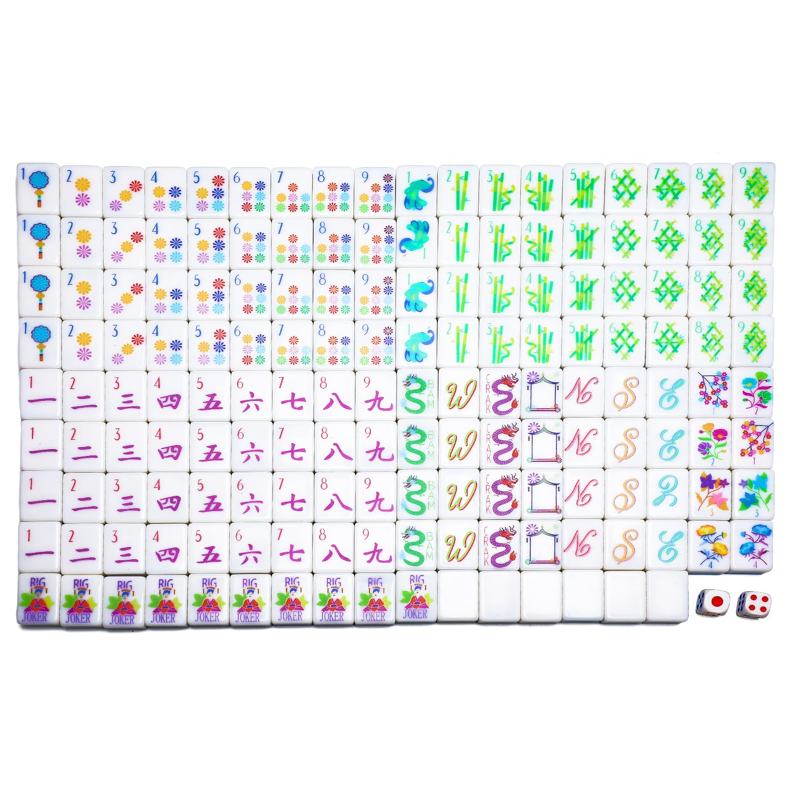 Photo 1 of Simgoing Mahjong Tile Set 160 Travel Size Mini Floral Mahjong Tiles 1.2 Inches with Clear Storage Box Portable Chinese Game for Adults Family