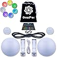 UltraPoi OrbPoi Set - Orb Poi w/Non LED Knob Handles - USB Rechargeable Contact LED Poi Balls w/ 30+ Color Modes & Flashing Patterns - LED Poi Spinning Balls w/Soft Durable Cases - Flow Arts Toy
