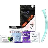 Lightning X Products Deluxe Nasopharyngeal (Nasal) Airway Kit - NPA 28FR - Includes NPA, Lube, Wipe & Gloves