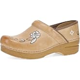 Dansko Women's Professional Slip-On Clogs, Jenni Honey Distressed, 7.5-8 M | Rocker Sole and Arch Support for Comfort-Ideal for Nursing, Food Service, Healthcare