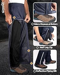 33,000ft Men's Rain Pants Full Zip Waterproof Pants