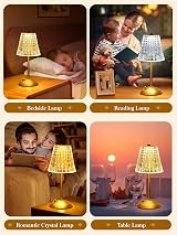 One Fire 10-Way Dimmable Rechargeable Glass Table Lamp 3 Color Touch view 7