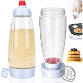 2PCS Pancake Batter Dispenser Bottles with Stainless Steel wire whisk Ball, 1000ml BPA-Free Pancake Squeeze Bottle Ideal for Pancakes Crepes Muffins Waffle Cupcakes