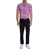 Robert Graham Mens Golden Paisley Short Sleeve Knit Polo Shirt
