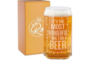 Beer Can Glass-It's The Most Wonderful Time for A Beer-Funny Christmas Gifts for Men and Women
