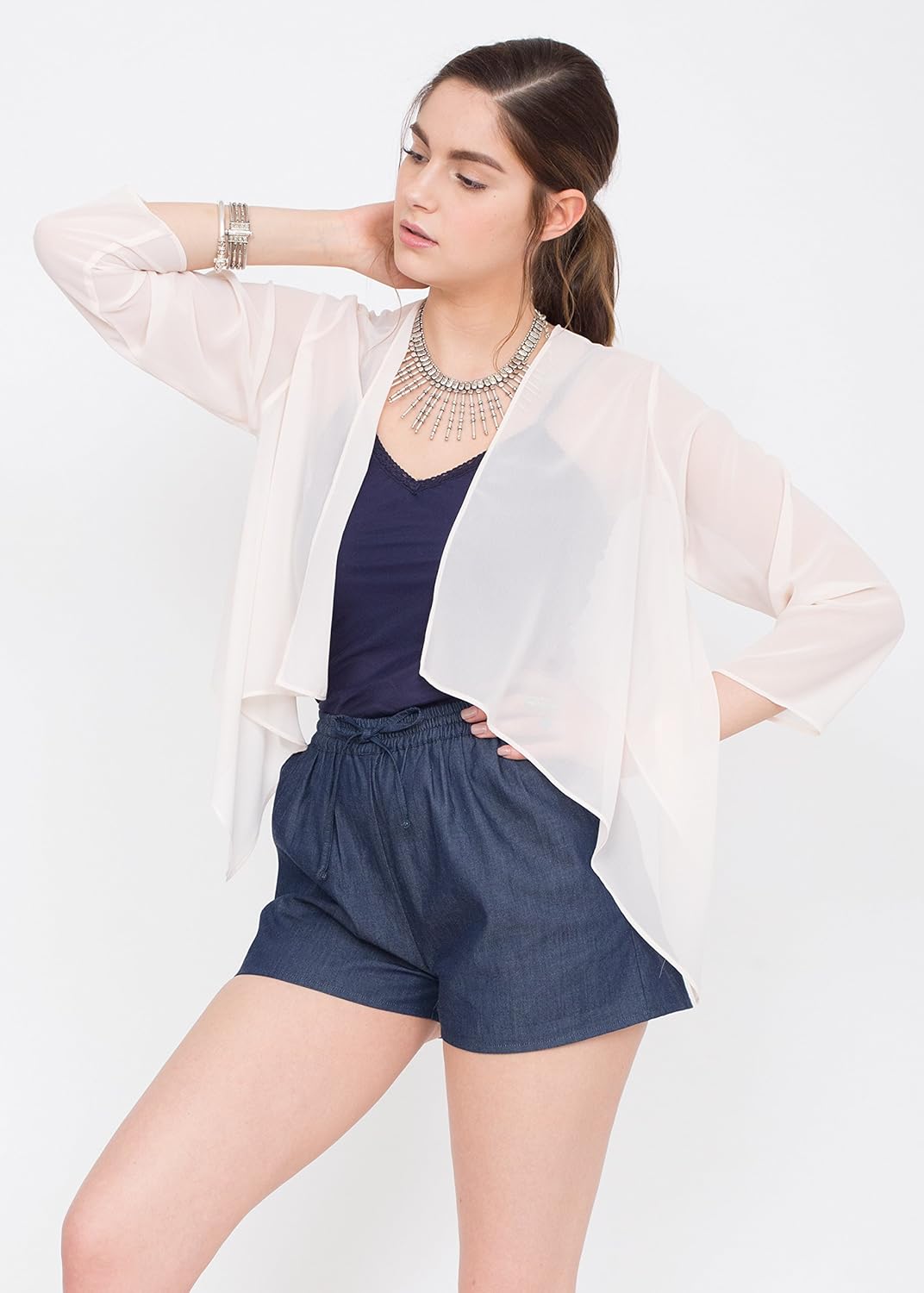 Cardigan Donna In Rete Trasparente - Bolero Coprispalle Sexy Per Abiti E Serate - Foto 9