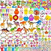 uscan 318 Pcs Easter Egg Fillers for Kids Egg Stuffers Small Toy for Girls Boys Kids Easter Party Favors Easter Basket Stuffers Basket Goodie Bag Stuffers