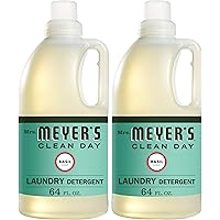 Mrs. Meyer's Clean Day Liquid Laundry Detergent, Cruelty Free and Biodegradable Formula, Basil Scent, 64 oz- Pack of 2
