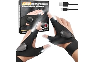 CENSGO LED Flashlight Gloves for Men, Rechargeable Hands-Free Flashlights, Unique Cool Gadgets Christmas Stocking Stuffers for Dad, Hand Light Fishing Gifts (1 Pair)