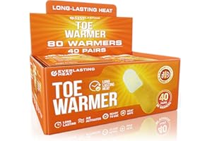 EVERLASTING HEAT Toe Warmers 40 Pairs (80 Warmers) - Up to 10 Hours of Long Lasting Warmth and Toe Warmers for Feet - Easy Air Activation - Ultra Thin, TSA Approved