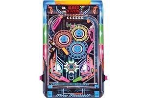 Merchant Ambassador Electronic Arcade Pro Pinball - Light & Sound Tabletop Game, Dual LED Scoreboard, 10 Professional-Grade F
