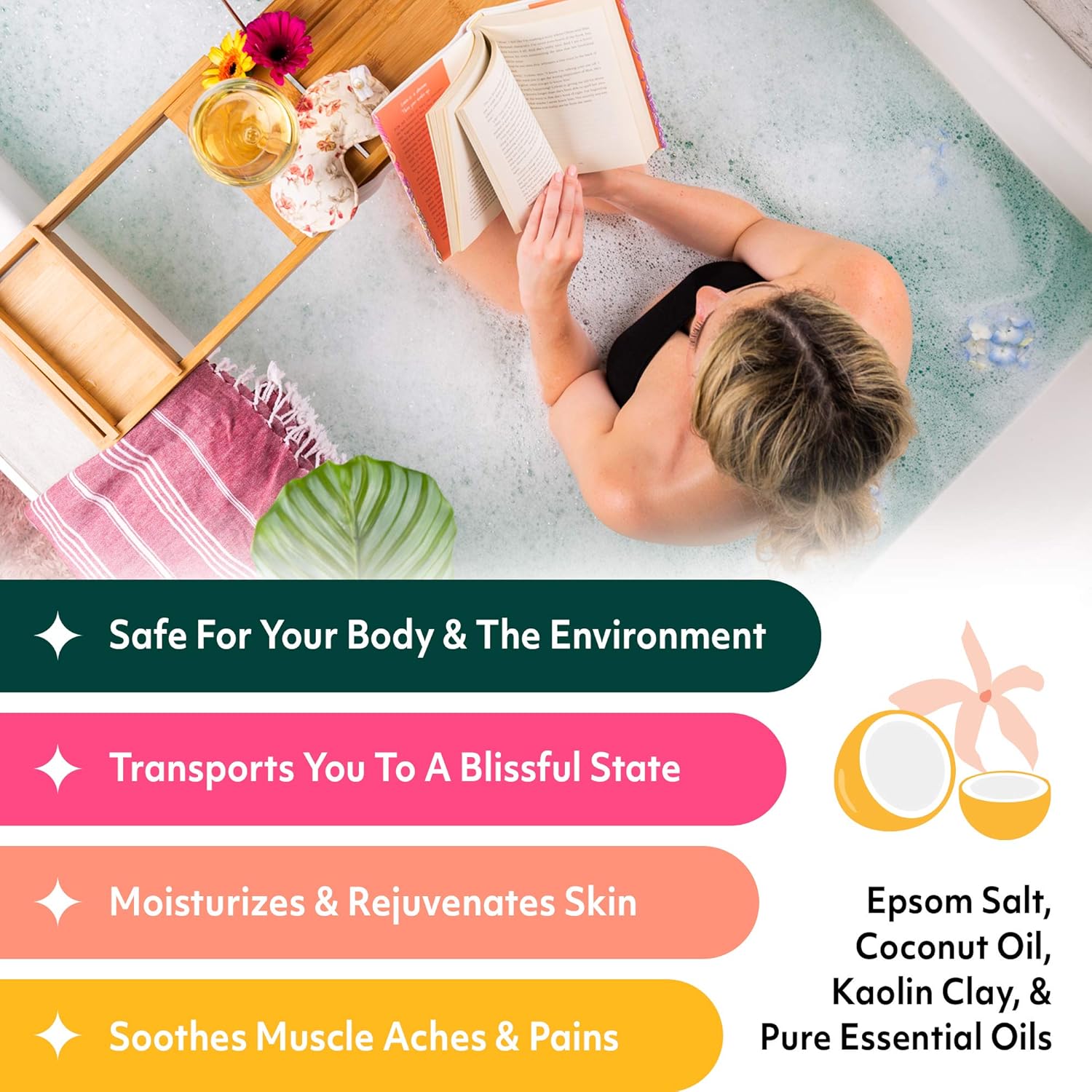 Bubbly Belle Bath Bombs Gift Set 12 Extra Large 5oz Fizzies with Pure Essential Oils, Coconut Oil, Epsom Salt, and Kaolin Clay, Kid Safe, Best Birthday Gift for Women, Mother, Christmas: Health & Personal Care