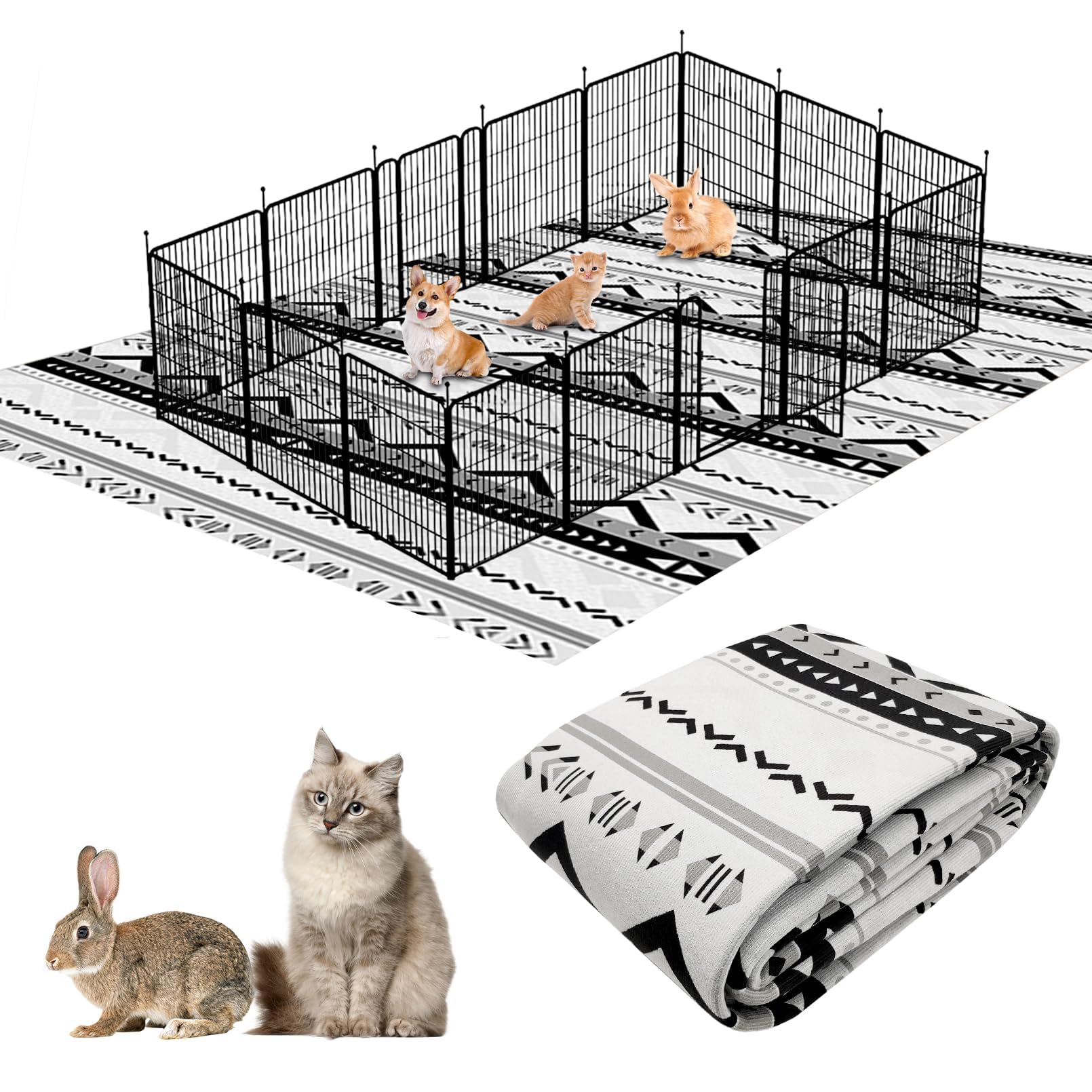 Photo 1 of BNOSDM Extra Large Cage Liners for Rabbits 91" X 63" Washable Rabbit Pad Large Bunny Mat Anti Slip Rug for Bunnies Pet Carpet for Chinchillas Cats Guinea Pigs Dogs