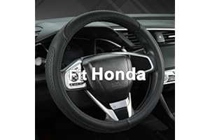 West Llama Customized Auto Car Steering Wheel Cover for Honda Accord Civic CR-V HR-V Pilot Fit Passport Odyssey 14.5-15inch(Black-Standard Size)