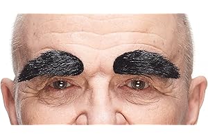 Mustaches Self Adhesive Fake Eyebrows, Novelty, Bushy Eyebrows False Facial Hair, Costume Accessory for Adults,Black Lustrous Color