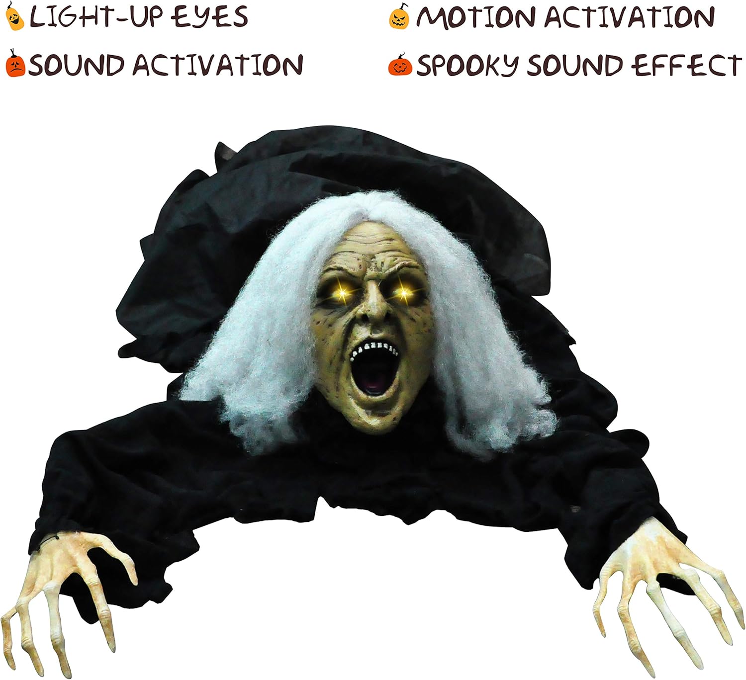 Halloween light up Witch GroundBreaker Decor with sound effect, design with motion and sound activation function, Best Halloween Decorations, Haunted House Outdoor, Lawn, Yard Decor: Toys & Games