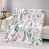 SDY Floral Throw Blanket 50"*60",Super Soft Flannel Floral Blanket for Home Bed Sofa Couch Chair,Camping Travel Blanket for Tollder Women and Kids