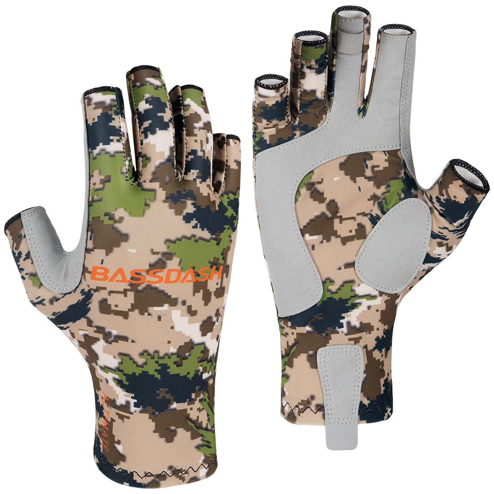 Bassdash ALTIMATE Fishing Gloves Sun Protection Fingerless Hunting UPF 50+ Men’s Women’s UV Gloves